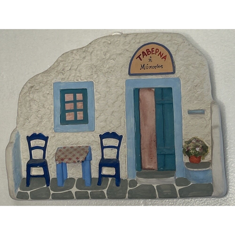 Handmade Ceramic Door 3D Wall Art Pottery Tabepna Mukonos Greek Islands Signed